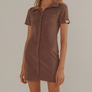 NWT Vacancy Daylight Terry Mini Dress - Choc Brown Size 0